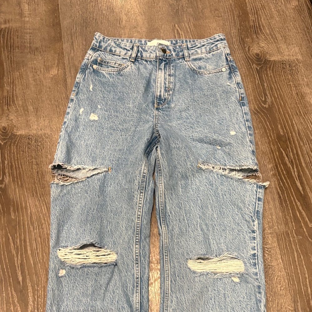 Zara Light Blue Straight Leg Jeans - Picture 2 of 6